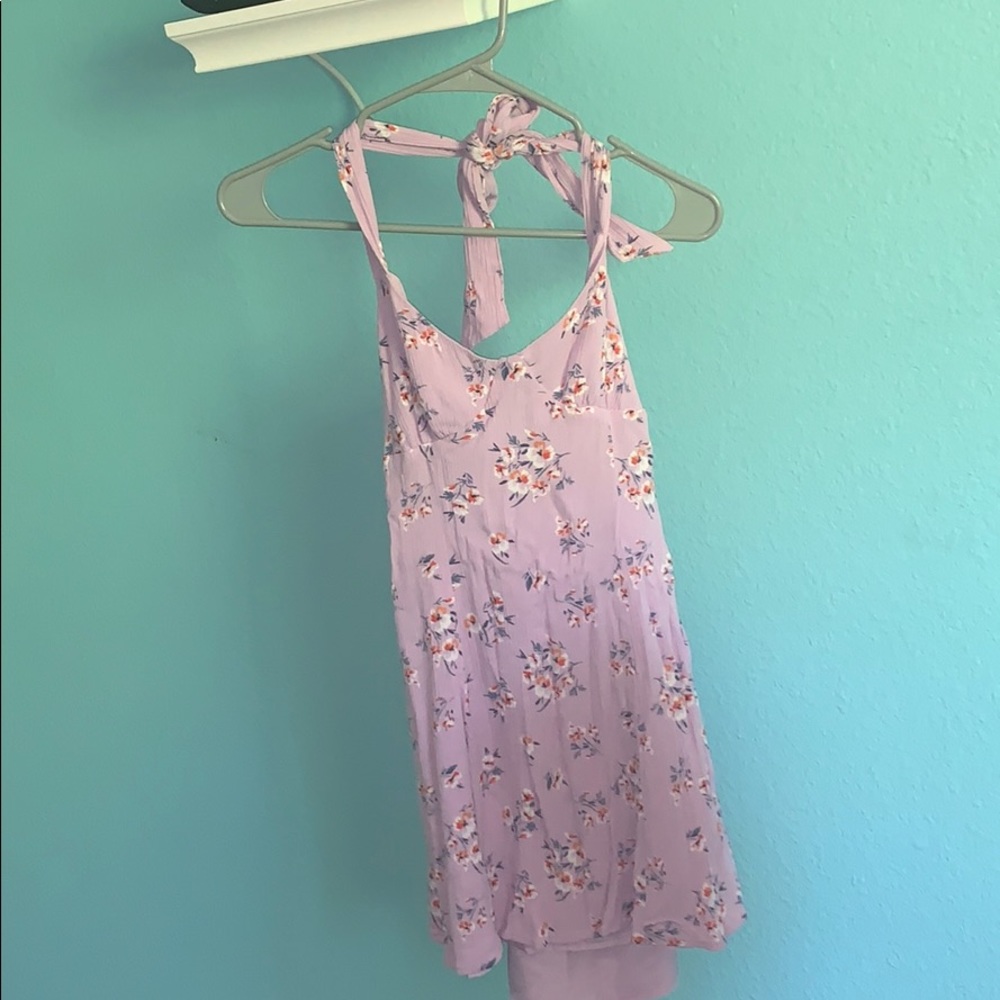 a purple sundress